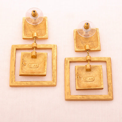 ANNE KLEIN matt gold-plated earrings from the 1990s