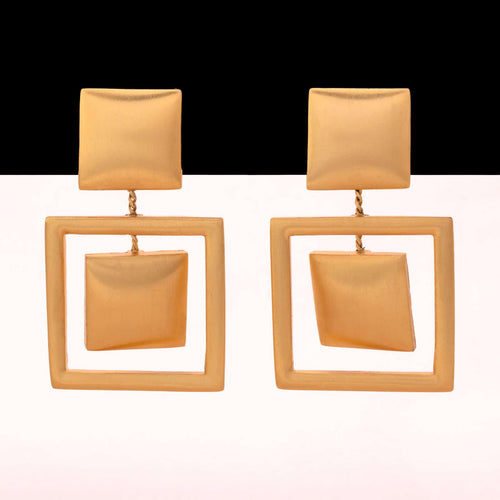 ANNE KLEIN matt gold-plated earrings from the 1990s