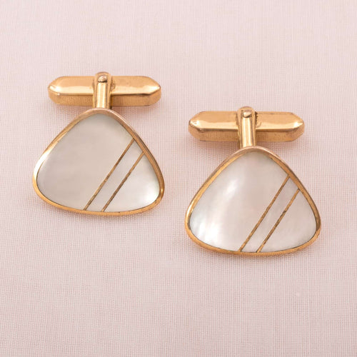 ASCOT gold-plated cufflinks with mother-of-pearl inlay