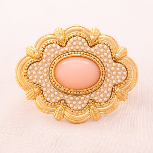 AVON Brosche mit rosa Cabochon von 1988