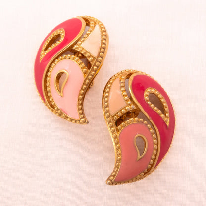 AVON ear clips in pink and rose from 1992