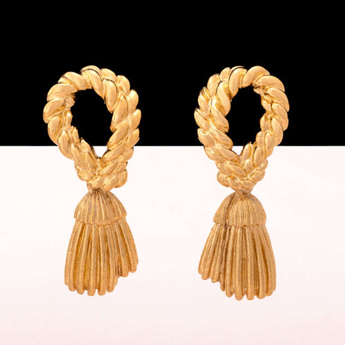 AVON gold plated tassel clip earrings from 1889