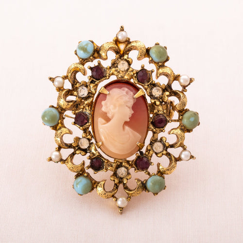 Vintage brooch in antique revival style