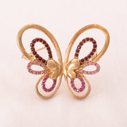 Bezaubernde Schmetterling Brosche mit rosa Strasssteinen