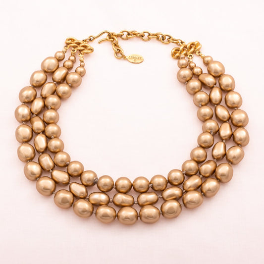 CAROLEE 3-row pearl necklace