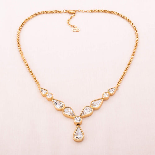 Christian DIOR Halskette mit Kristallen in Tropfenform