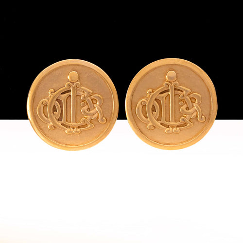 Christian DIOR vergoldete Logo Ohrclips
