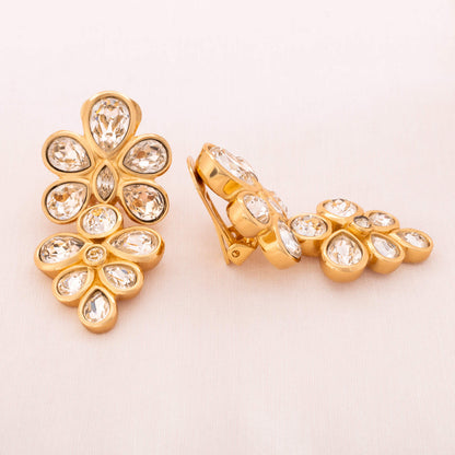 Christian-Dior-Ohrclips-Hänger-aus-Kristallen-in-Tropfenform