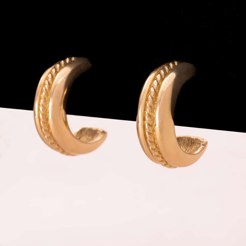 Christian DIOR earrings gold-plated half hoop earrings