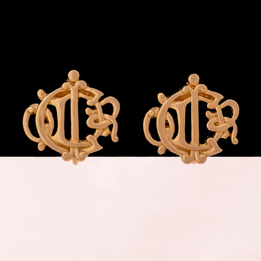 Christian-Dior-kleine-Logo-Ohrclips-vergoldet