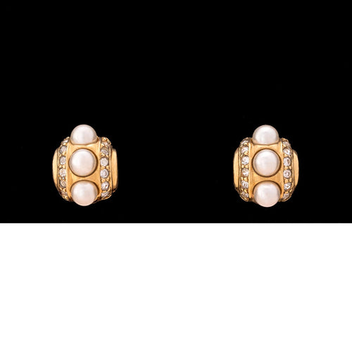 Christian DIOR elegante Perlenohrringe