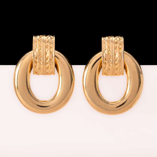 ERWIN PEARL gold plated door knocker clip earrings