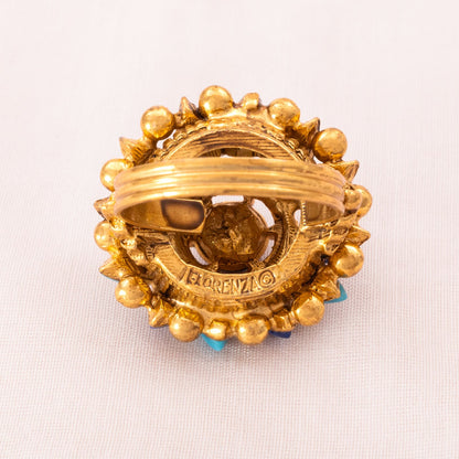 Florenza-verstellbarer-Ring-Antik-Revival-vergoldete-Rückseite-Signatur