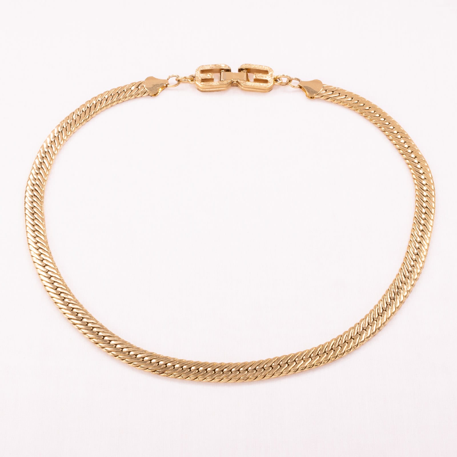 Givenchy-vergoldete-Halskette-flache-Panzerkette-Rückseite