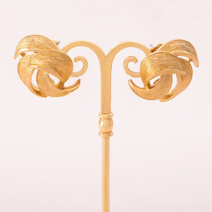 Givenchy-vergoldete-Ohrringe-geschwungene-Blätter