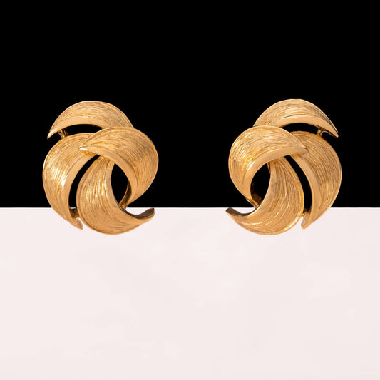 Givenchy-vergoldete-Ohrringe-geschwungene-Blätter