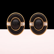 GIVENCHY schwarze Ohrclips im Art Deco Revival Style