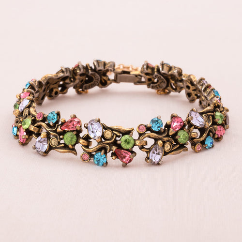 HOLLYCRAFT Armband von 1950 mit pastellfarbenem Strass