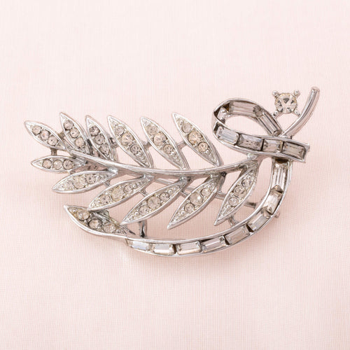 LISNER rhinestone brooch with baguette stones