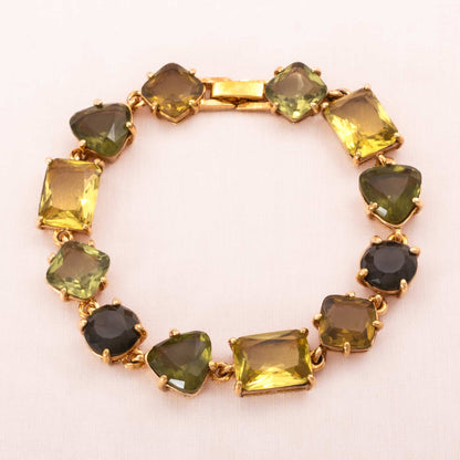 Monet-Armband-Grüne-Kristalle-verschiedene-Grüntöne-und-Formen