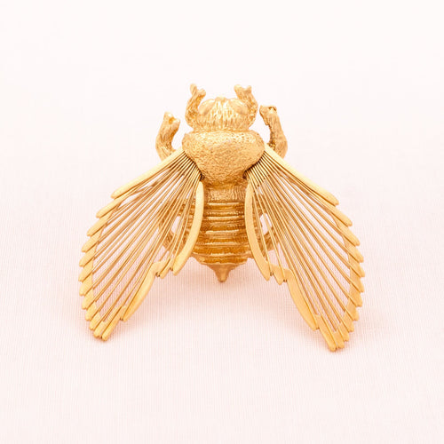 MONET gold plated bee brooch