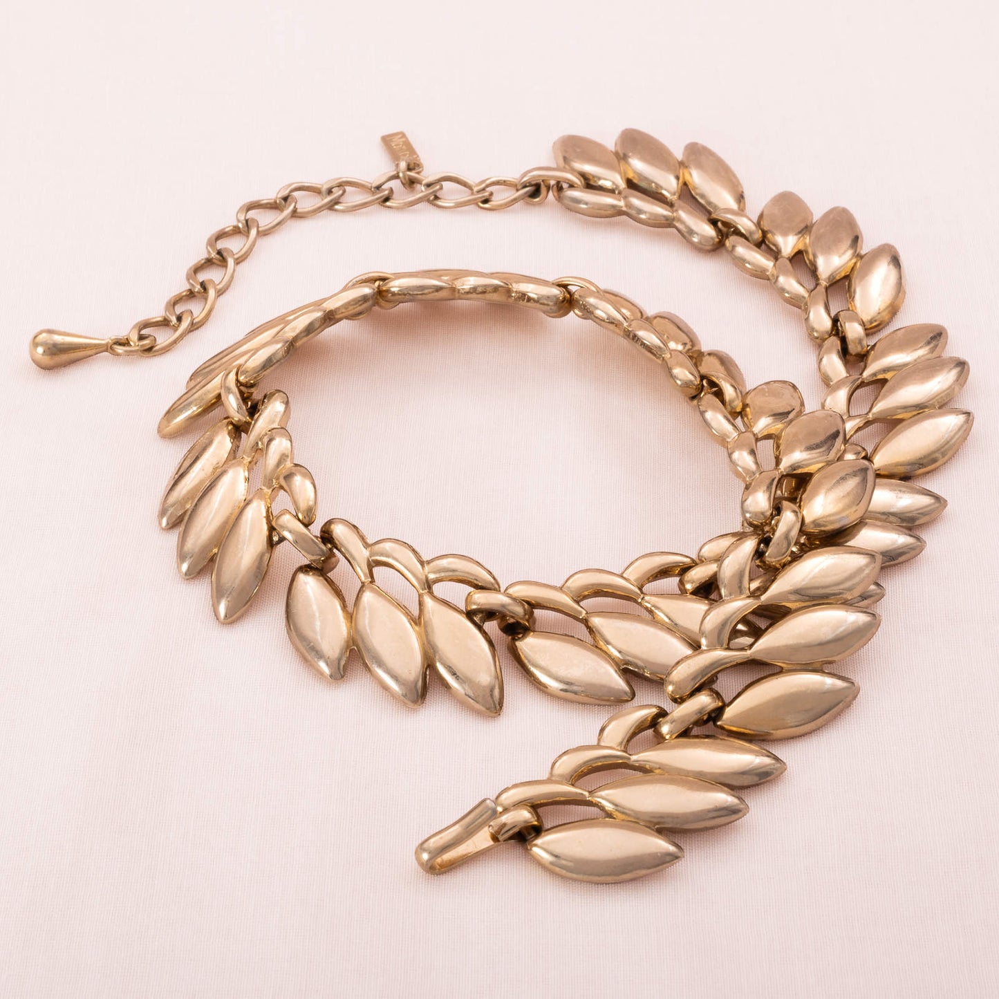 Monet-Vintage-Halskette-vergoldete-Blätter-Collier-Style