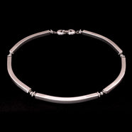 MONET chrome plated necklace with a modernist look