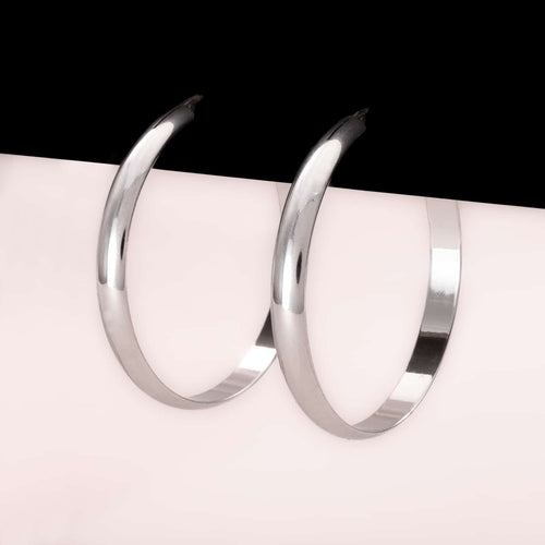 MONET large silver-tone hoop earrings