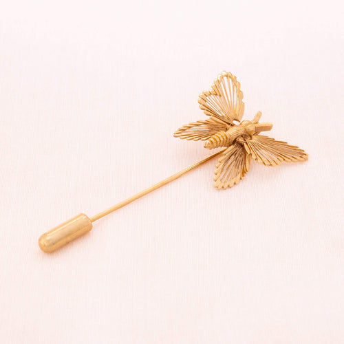 MONET gold-plated needle brooch with butterfly