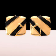 MONET elegante eckige Ohrclips mit Gürtelschnallen Design