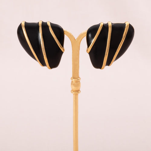 MONET black clip-on earrings from the 90s