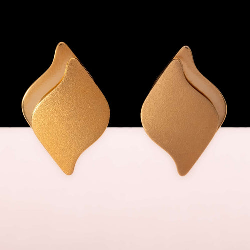 MONET gold-plated rhombus clip earrings