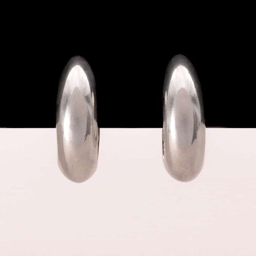 MONET ovale silberfarbene Clip Kreolen