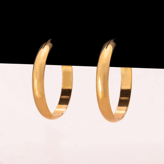 Monet-klassische-vergoldete-Kreolen-Ohrringe