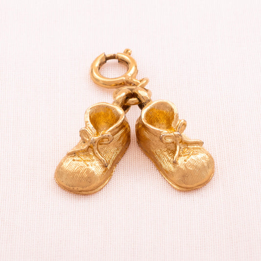 Monet-Charm-Anhänger-vergoldete-Babyschuhe