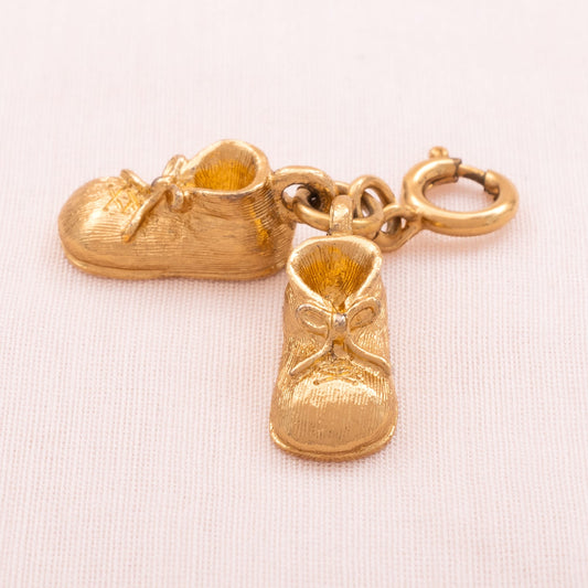 Monet-Charm-Anhänger-vergoldete-Babyschuhe