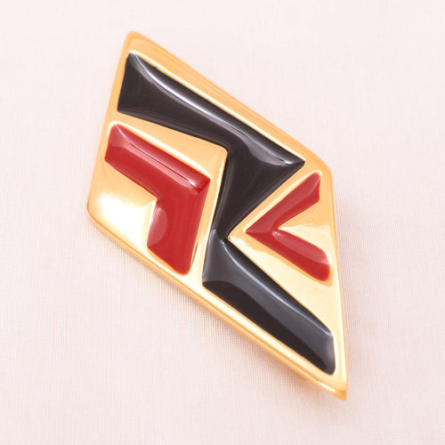 NAPIER geometric brooch embellished with enamel