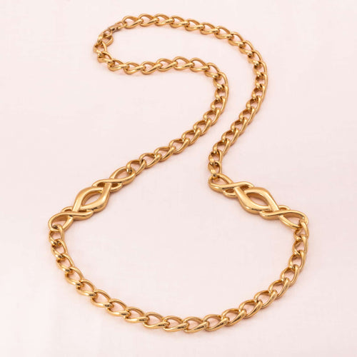 NAPIER Long Gold Plated Chain Link Necklace