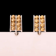 NAPIER rechteckige Ohrclips in Bicolor