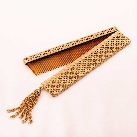 Napier-seltener-Kamm-im-Metall-Etui-60er-Jahre