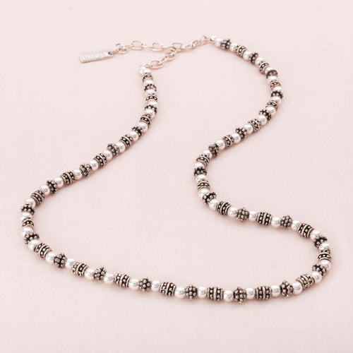 NAPIER fine ball chain with silver-colored decorative beads