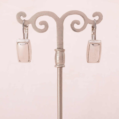 Napier-silberfarbene-Ohrringe-rechteckige-Hänger