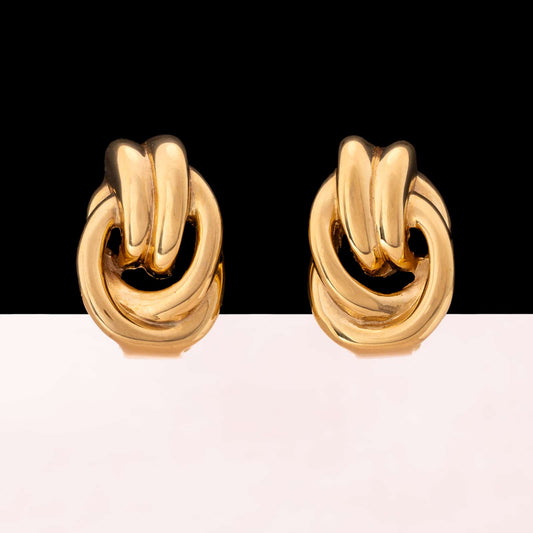 Nina-Ricci-vergoldete-Knoten-Ohrclips