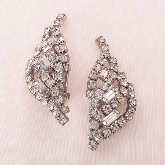 Vintage-Strass-Ohrclips-in-Flügelform
