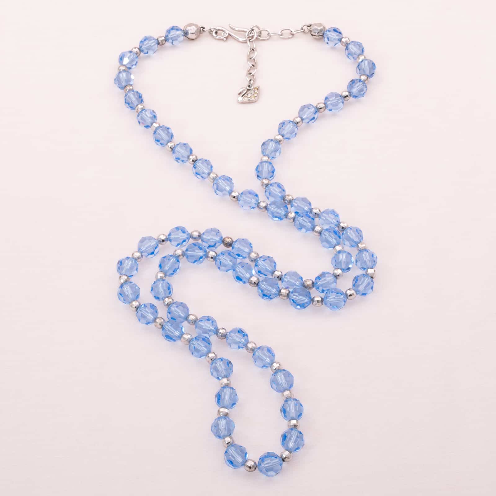 Swarovski-blaue-Kristallperlen-Halskette