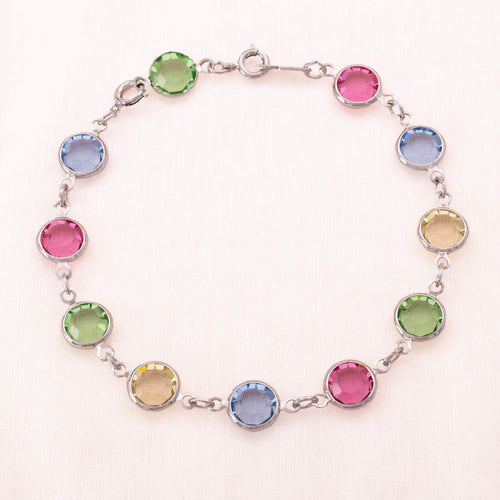 SWAROVSKI silberfarbenes Armband mit bunten Kristallen