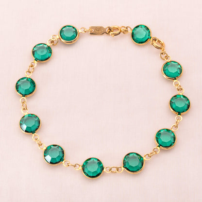 Swarovski-Armband-grüne-Kristalle-in-vergoldeter-Fassung