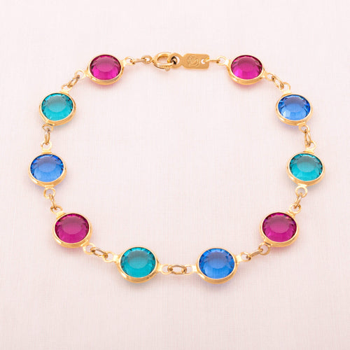 SWAROVSKI gold-plated bracelet with colorful crystals