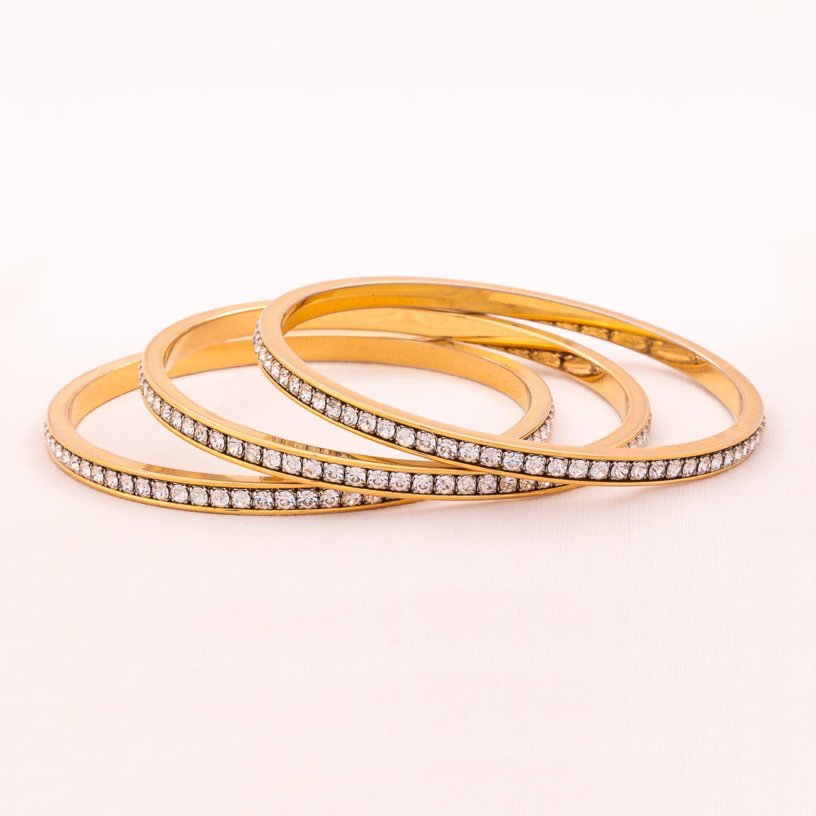 SWAROVSKI gold-plated crystal bangles in a set of – Find Vintage