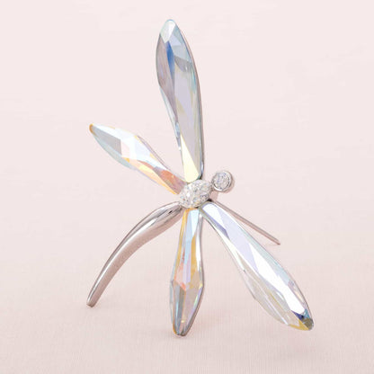 Swarovski-Brosche-Libelle-funkelnde-Aurora-Borealis-Kristalle